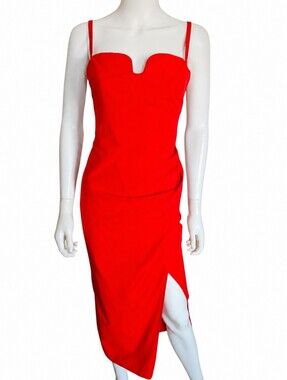 REFORMATION | Alfred Slim Fit Sleeveless Midi Dress in Red ~ Size US 8